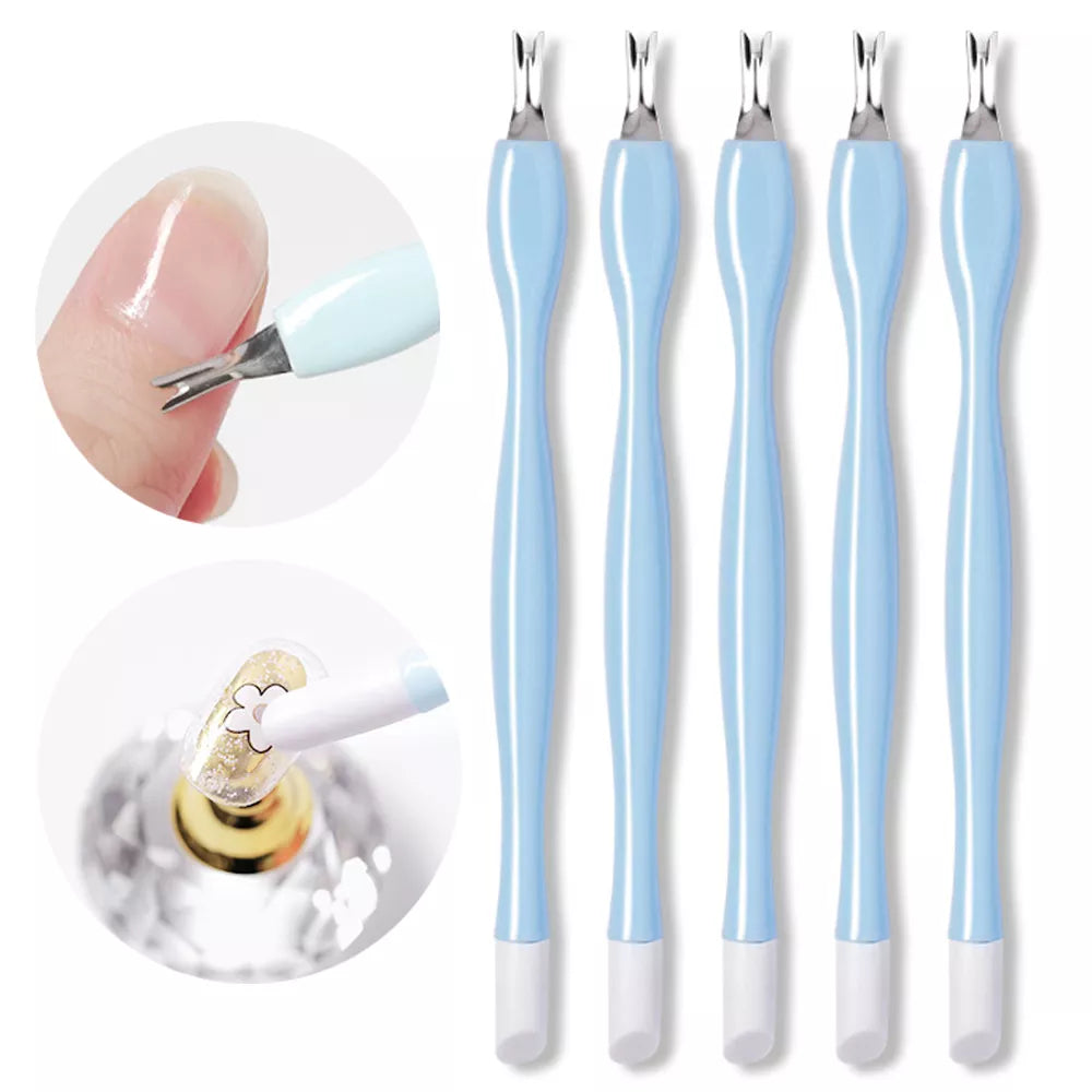 10/5Pcs Dead Skin Remover Nail Art Fork Cuticle Remover Nipper Pusher Trimmer Stainless Steel Pedicure Nails Care Nail Tools