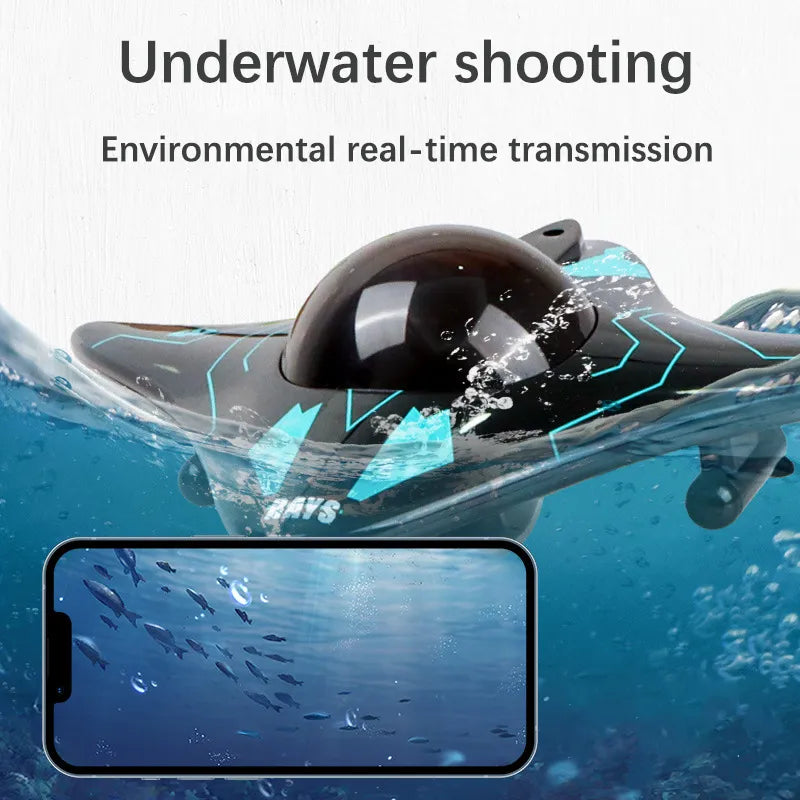 Mini Mobile APP Remote Control Boat Headlights 6CH Real Time Transmission Underwater Camera Boats Swimming RC Steamboat Kids Toy
