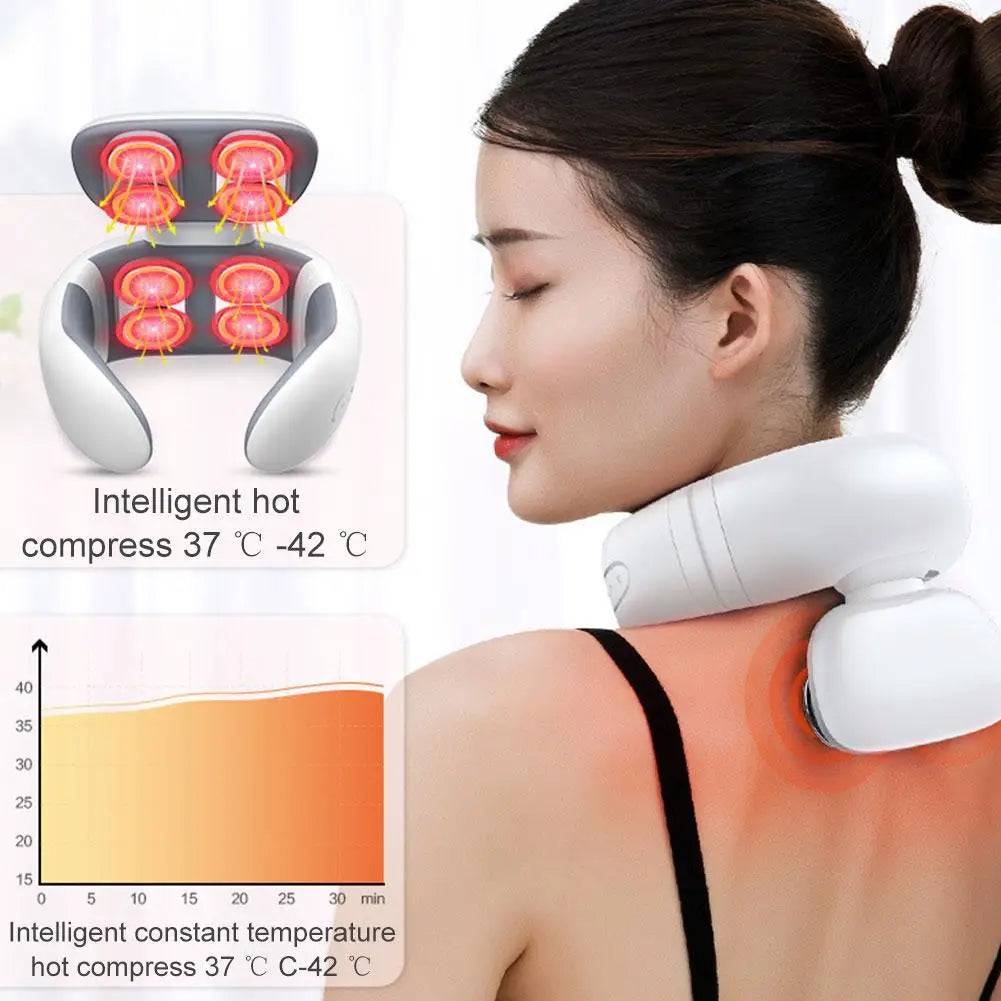 Effective Neck Massager TENS Pulse MassageLow-frequency Pulse Electromagnetic Current Relieve Pain Muscle Personal Health Care