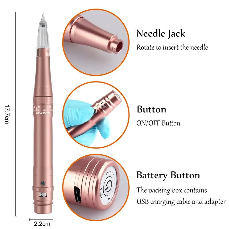 Wireless Permanent Make-up Machine Pen Professional Eyebrows Lip Tattoo Machine Microblading DIY Machine With Cartridge Needle