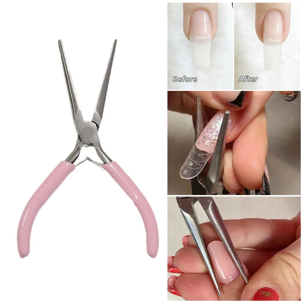 Acrylic Nails Pincher Quick Building Extension Tips Clips Manicure Tools Nail Shaping Tweezers C Curve Pinching Tool UV Gel Mold