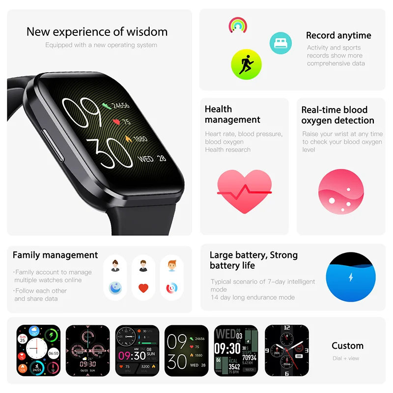 2023 Luxury Smart Watch Men Fitness Monitor Waterproof Sport Smartband Wrist Smartwatch for Women Xiaomi Huawei PK Amazfit GTR 4