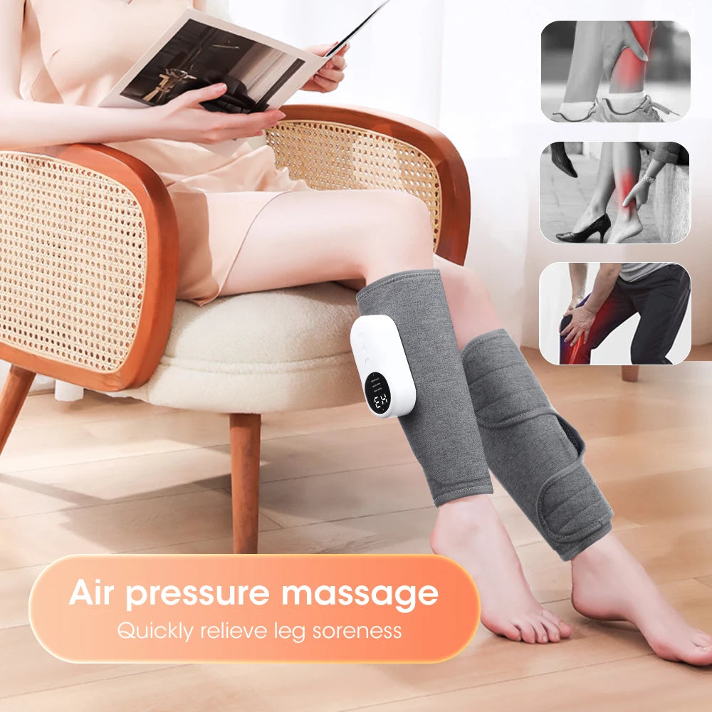 Eletric Air Pressure Calf Massager 3 Mode Pressotherapy Wireless Feet Leg Massage Muscle Blood Circulation Relieve Pain