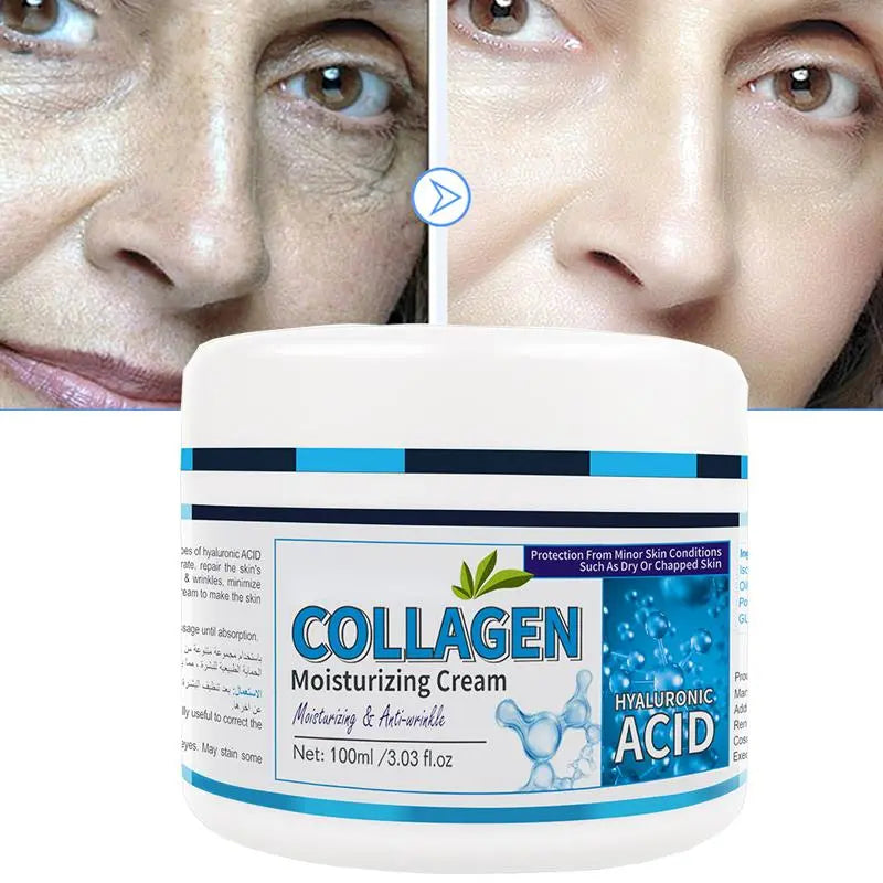 100g Anti-Aging Facial Cream Hyaluronic Acid Water Whitening Moisturizing Collagen Firming Skin Facial Treatment Night Cream New