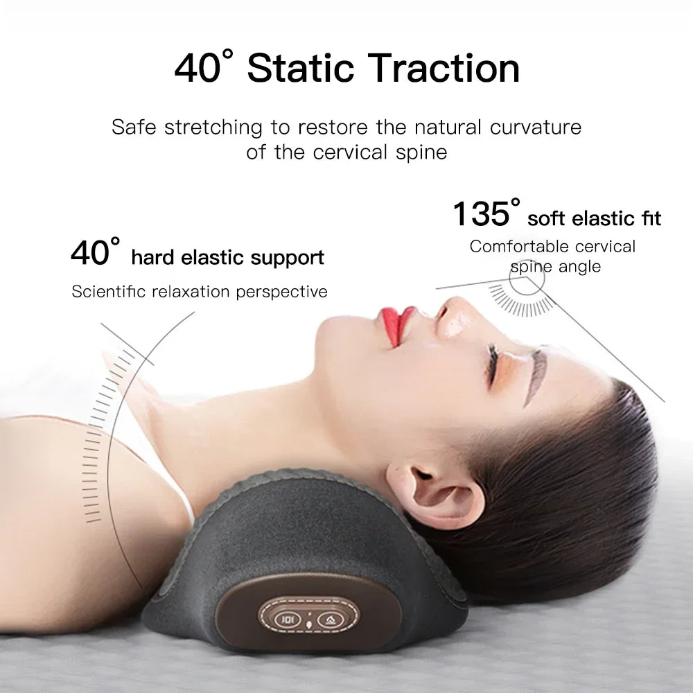 Electric Neck Massager Cervical Pillow Heating Vibration Massage Back Traction Relax Sleeping Memory Foam Pillow Spine Support