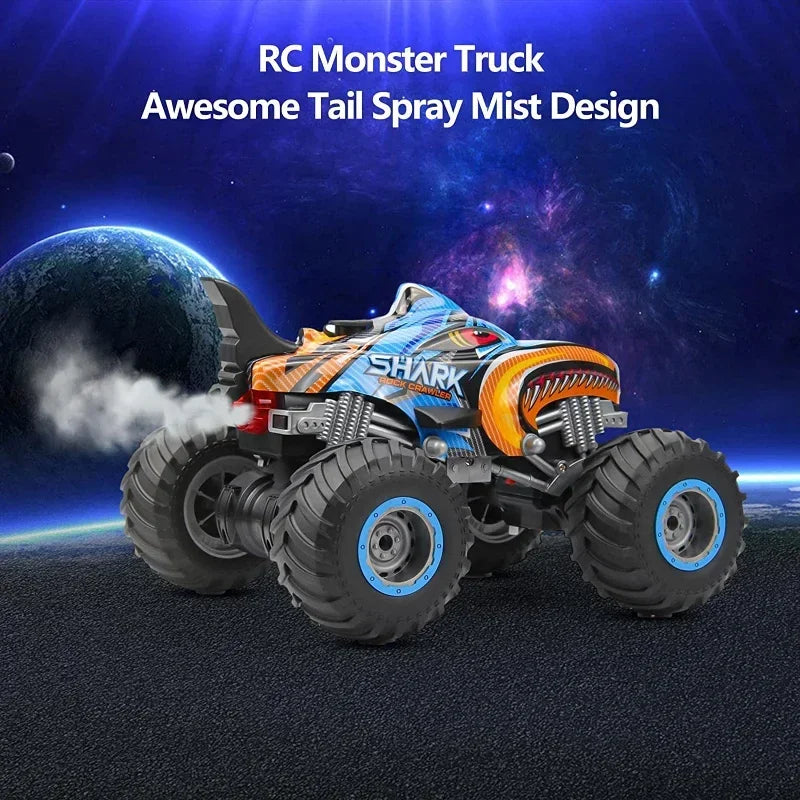 2.4G Remote Control Cars Monster Truck RC Car Electric Trucks Stunt Cars with Light Sound Spray Toys for Boys Kids Children Gift